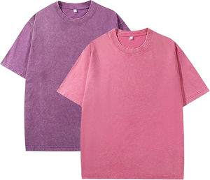 T-shirts personnalisés à manches courtes en velours côtelé imprimé effet goutte à goutte, uniformes d'équipe athlétiques de qualité supérieure, 100 % coton uni pour hommes - Product Image 4