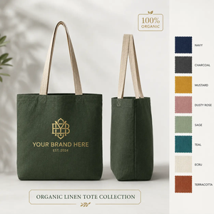Sac fourre-tout personnalisé avec logo, sac à bandoulière en toile, sac de shopping décontracté, écologique, grand format, vert foncé, unisexe - Product Image 4