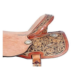 Sculpture antique en cuir véritable fait à la main pour le plaisir occidental équitation selle de siège chaud entièrement sculptée disponible en vrac au prix de gros - Product Image 4