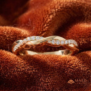 Bague d'éternité tressée Eternal Love en or 14 carats, bague torsadée infini, bagues de mariage pour l'anniversaire de mariage, bijoux, bague en diamant - Product Image 1