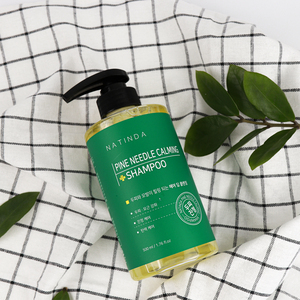 Champú en Gel Calmante con Extracto de Agujas de Pino NATINDA 500ml, Cuidado Capilar Herbal, Botella con Bomba Ecológica - Product Image 1