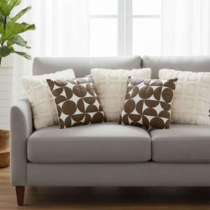 Juego de 5 Fundas de Almohada SOGA con Diseño Geométrico Retro de Círculos y Pompones Crema, Decoración Elegante para Sofá de Sala de Estar - Product Image 3