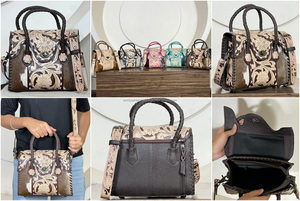 Nouveaux Sacs à Main Mini Satchel en Cuir de Vachette Gravé, Modèle 2026, pour Femmes – Sacs Bandoulière et Cabas Élégants à Motifs Floraux - Product Image 3