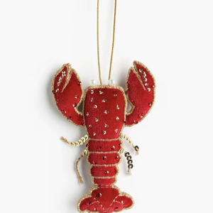 เครื่องประดับรูปกุ้งล็อบสเตอร์ประดับลูกปัด งานแฮนด์เมด ตกแต่งต้นคริสต์มาส รูปสัตว์ทะเล - Product Image 1