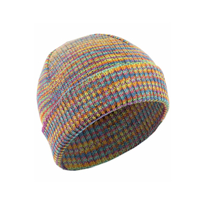 Vibrant Space Dye Multicolor Knit <b>Beanie</b> Warm Cozy Winter <b>Skull</b> Cap with Folded Ribbed Cuff for Men and Women Outdoor Wear - Product Image 3