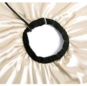 ผ้าคลุมตัดผมคุณภาพสูงสีโรสโกลด์ พร้อมโลโก้สั่งทำพิเศษ สีแชมเปญ คอแบบยืดหยุ่น ผ้าคลุมตัดผมสำหรับช่างทำผม แบรนด์ดัง - Product Image 3