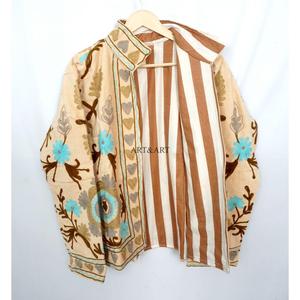 Vente en gros – Nouvelle veste brodée 100 % cotone pour femme – Écologique, respirante, épaisse, style rétro automne/hiver - Product Image 5