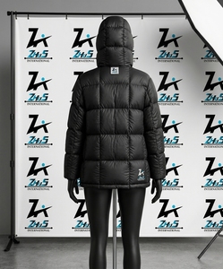 <b>Lightweight</b> Custom Winter <b>Women</b> <b>Hooded</b> Puffer <b>Jacket</b> Quilted Square Bubble Coat Winter Warm Outdoor Padded Puffer <b>Jacket</b> - Product Image 2