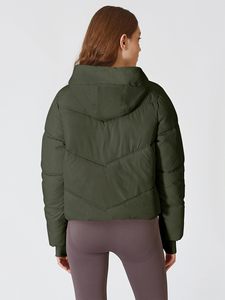 Custom Logo Apparel Manufacturer Women Full Zip Crop <b>Puffer</b> <b>Jacket</b> <b>Cropped</b> length Women's <b>Cropped</b> Padded Coat Wholesale Supply - Product Image 2