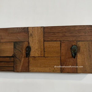 DIVADI Wholesale Handmade Rustic Antique Vintage Style 3 <b>Hooks</b> Eco-Friendly Durable Multifunction Hanging Coat <b>Key</b> Holder Wood - Product Image 2