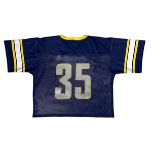 INDEX Maillot de football américain pour homme, col en V, manches courtes, maille bleue, numéro 35, respirant, coupe régulière - Product Image 2