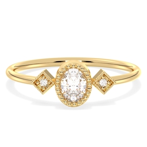 แหวนหมั้นเพชรโมอิสซาไนต์แท้ 14K ทองคำแท้ ดีไซน์ REYES พร้อมใบรับรอง GRA สำหรับผู้หญิง ของขวัญแต่งงาน เครื่องประดับชั้นดี - Product Image 1