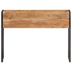 Jardinière en bois naturel avec cadre en métal noir, pots et jardinières élégants - Product Image 2
