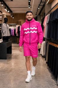 REXFIT <b>SPORTS</b> 2026 Custom Men’s Pink Nylon Hooded <b>Jacket</b> and Shorts Set Lightweight <b>Summer</b> Sportswear Private Label - Product Image 6