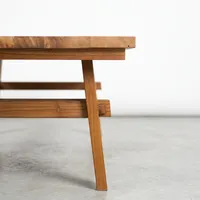 Table basse moderne en teck massif pour l'extérieur, résistante aux intempéries, finition naturelle, pour le mobilier de salon