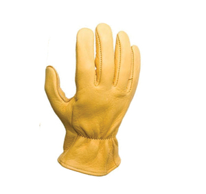 Guantes de Seguridad de Cuero Amarillos con Superficie Lisa Antideslizante, Puño Recto, Guantes de Trabajo Duraderos de Uso General - Product Image 4