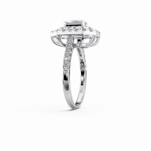 แหวนเพชรทรงกลมเจียระไนแบบ Solitaire เพชรเลี้ยงในห้องปฏิบัติการ ความใส VVS ได้รับการรับรองจาก IGI ตัวเรือนทองคำขาว 18K สำหรับผู้หญิง หรูหรา เหมาะสำหรับงานหมั้นและงานแต่งงาน ขายส่ง - Product Image 3