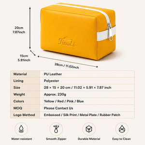 Bolsa de Aseo de Viaje de Gran Capacidad, Impermeable, de Cuero PU Personalizado, Organizador de Maquillaje, con Cierre Metálico, Etiqueta Privada OEM - Product Image 5