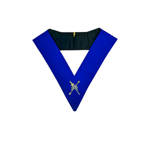 Collier de maître de cérémonie en velours bleu, insignes cérémoniels de la loge maçonnique - Product Image 1