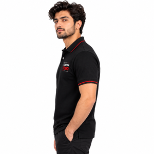 Polo de manga corta para hombre, color liso, casual, con cuello de solapa y botones, camiseta teñida lisa, polo de color liso de alta calidad al por mayor - Product Image 2