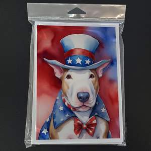 Lunatique A7 Taille 5x7 Cartes de Note Vierges NOUVEAU Pack 8 Patriotic American Bull Terrier Cartes de Voeux avec Enveloppes - Product Image 3