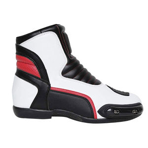 Bottes de moto en cuir respirant sur mesure OEM avec système de laçage rapide, chaussures de course antichoc pour motards, toutes saisons pour hommes - Product Image 2