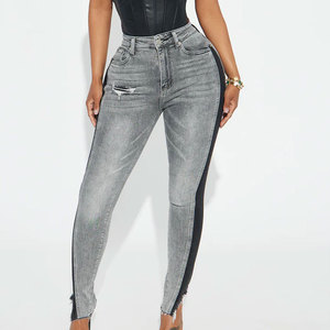 Pantalones Vaqueros de Mezclilla Elásticos y Transpirables de Cintura Alta para Mujer, Estilo Casual y Holgado - Product Image 2