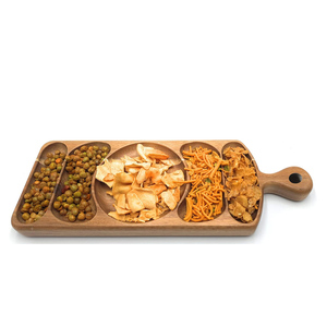 ถาดไม้อเนกประสงค์ดีไซน์ยาวพร้อมร่องและที่จับสำหรับเสิร์ฟชาอาหารขนมหรือชีสในครัวคาเฟ่หรือร้านอาหาร - Product Image 5