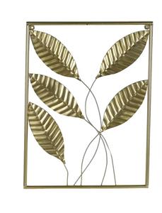 Modern Gold Plated <b>Leaf</b> <b>Wall</b> Art Set Rectangular Metal Frame <b>Decorative</b> Home <b>Decoration</b> Glam Style Multi Piece Package - Product Image 6