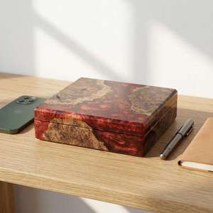 Caja de Madera y Resina Epoxi de Lujo para Relojes, Humidor para Cigarros, Caja de Almacenamiento de Joyas, Estuche de Regalo Premium Hecho a Mano, Organizador - Product Image 3