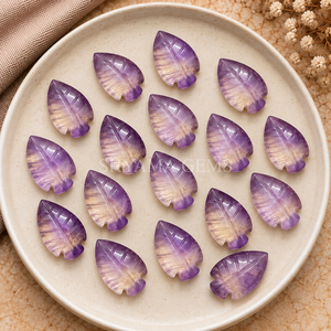 Pierre précieuse Ametrine en forme de feuille 14x10mm, perle, pierre lâche, pendentif, breloque pour la fabrication de bijoux, collier, bracelet, fourniture artisanale - Product Image 3