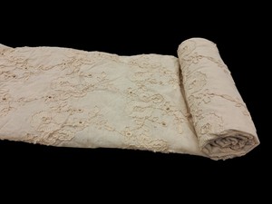 Tissu en voile de coton blanc de qualité supérieure, directement de l'usine, avec broderie complexe en cordon Dori – Respirant, semi-transparent et entièrement teignable - Product Image 5