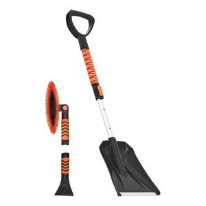 Pala da Neve Estensibile da 42 Pollici con Impugnatura Antiscivolo, Spazzola per Neve in Plastica con Testa Girevole a 180 Gradi per Raschietto Ghiaccio e Scopa da Neve - Product Image 3