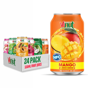 Mangue 330ml boisson de jus 24 canettes carton peut sans sucre OEM ODM marque privée échantillon gratuit prix d'usine Premium sain - Product Image 1