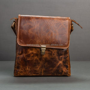 LW Custom 2024 Fashion Sac à bandoulière en cuir de vachette Sac de messager unisexe fabriqué à la main avec bouton de verrouillage Décoration Motif géométrique - Product Image 6