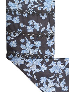Tissu en coton tissé bleu marine à imprimé floral, brodé à l'œillet, respirant et léger pour robes, jupes et chemises - Product Image 2