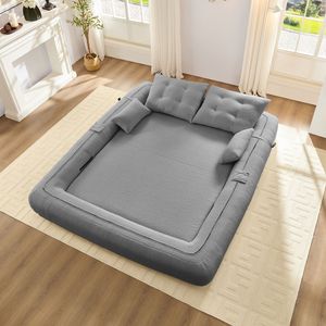 Divano Letto Pieghevole Multifunzionale 3 in 1 da 200 cm in Tessuto Teddy e Schiuma, per Umani e Cani, Letto Pigro - Product Image 1