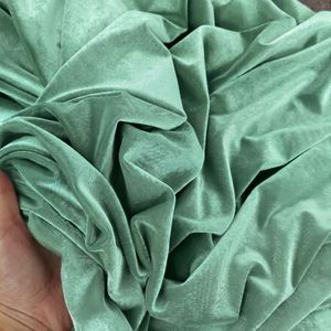 Premium Aqua 9000 Velvet <b>Fabric</b> 100% Polyester Solid Plain Woven Textile Material Soft Comfortable for Dress Garment supply - Product Image 4