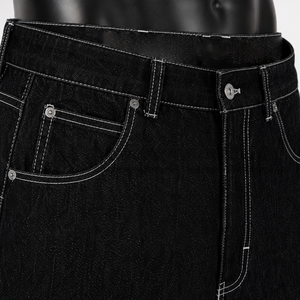 Pantalones Cortos de Mezclilla Holgados Personalizados para Hombre, 100% Algodón Orgánico, Lavado Vintage Ecológico, Estilo Cargo, Largura hasta la Rodilla - Product Image 6