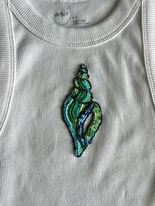 Proveedor Mayorista de Camisetas de Tirantes Blancas de Algodón Acordonado con Bordado de Cuentas y Lentejuelas de Estrella de Mar para Mujer, Ropa Casual de Verano - Product Image 6