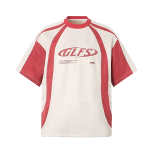 T-shirt à logo graphique imprimé sur mesure pour hommes 100% coton biologique en maille de sport surdimensionné Style Streetwear en éponge - Product Image 1