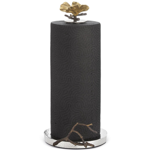 Luxury White Marble <b>Paper</b> Towel Holder With Ripple Gold Base Metal Countertop Dispenser For Modern <b>Kitchen</b> & Dining Decor - Product Image 6