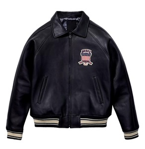 Chaqueta de Cuero Avirex para Hombre, Edición Especial, Chaqueta Bomber de Cuero con Cuello Alto, Chaqueta Avirex de Cuero para Hombre, Alta Venta - Product Image 6