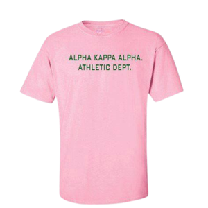 Camiseta Deportiva AKA Athletic Dept, Color Rosa Claro, Algodón Premium, Cuello Redondo, Manga Corta, Ropa Casual de Hermandad Griega - Product Image 1