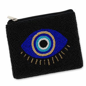 Monedero de Lujo Hecho a Mano con Cuentas de Cristal Ojo Turco Azul, Cartera con Cremallera Nazar, Amuleto de la Suerte, Regalo, OEM, ODM, Venta al por Mayor - Product Image 1