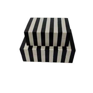 Handmade Black White Zebra Bone Inlay Box Striped Design Luxury Jewelry Storage Organizer Decorative Gift <b>Case</b> Home Decor Use - Product Image 3