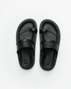Sandalias PUP de Verano para Playa, Nuevas, Hechas a Mano, de Cuero Vacuno Genuino, con Punta Tubular, Suela Gruesa, Unisex, Clásicas, Acolchadas, Negras - Product Image 1