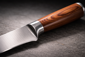 Cuchillo de Cocina Santoku Profesional JingRui de 6.9 Pulgadas, Acero Inoxidable Alemán de Alta Calidad DIN1.4116, Mango de Madera Pakka - Product Image 2