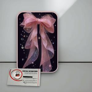 Placas Magnéticas Acrílicas para Pestañas con Lazo Rosa, Diseño Floral y Diamantes, Reutilizables, Impermeables, Marca Privada - Product Image 3