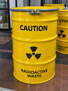 200L Yellow Steel Durable Radioactive Waste Drum Cylindrical <b>Barrel</b> with Silk Screen Printed Caution Warning - Product Image 1